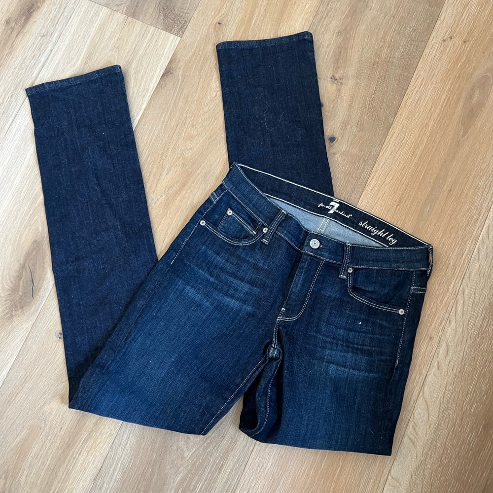 7 for all mankind straight leg jeans, new never worn, 27